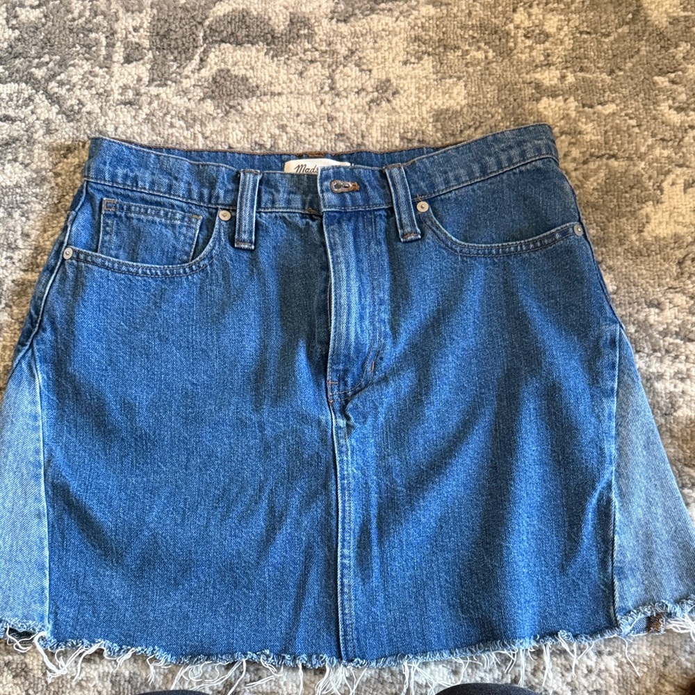 Madewell Frayed Hem Denim Mini Skirt
